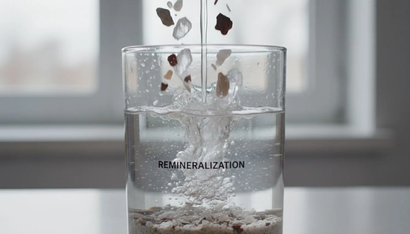 Remineralization minerals dropping into water