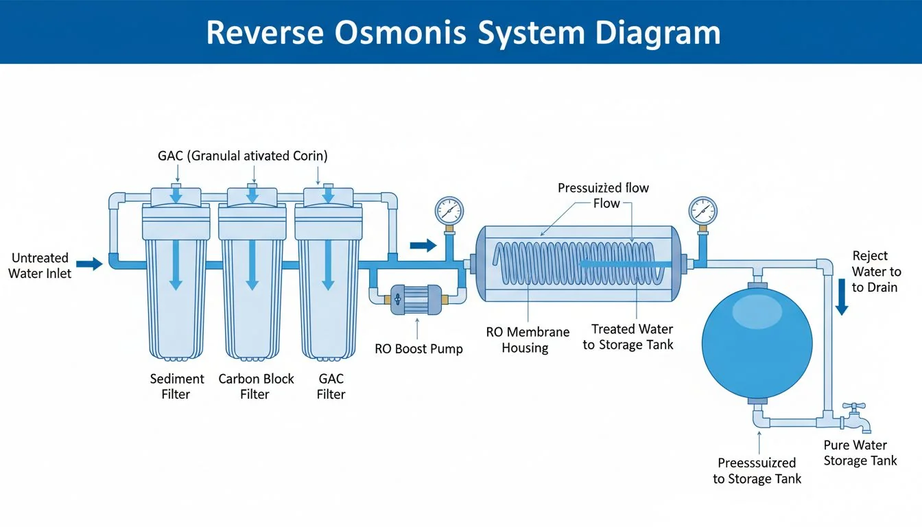 Reverse Osmosis system diagram