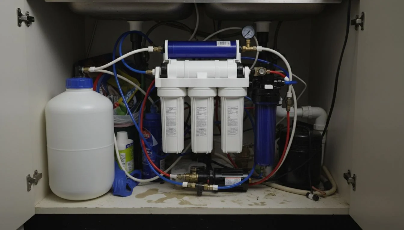 Reverse Osmosis System complex reverse osmosis system under a sink