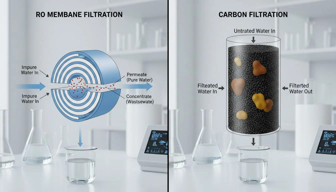 RO membrane vs carbon filtration