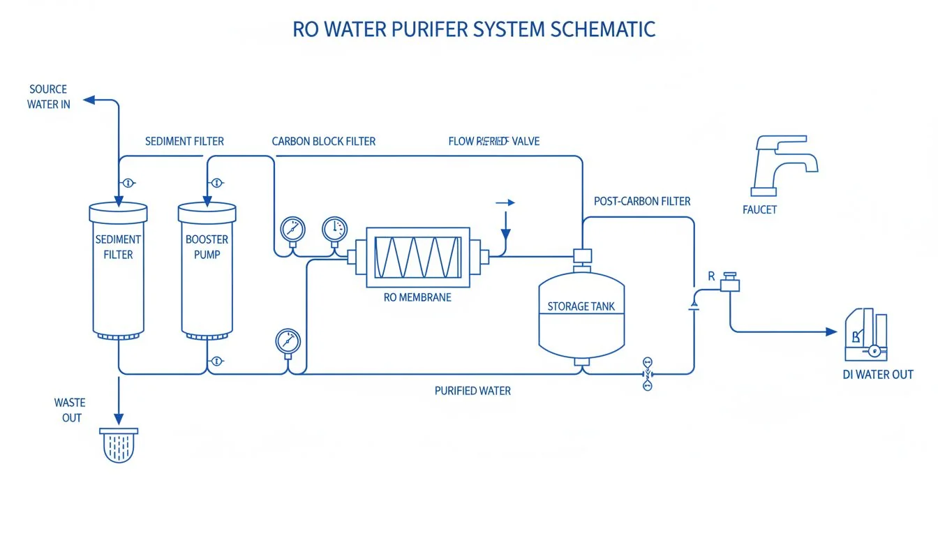 RO water purifier system diagram