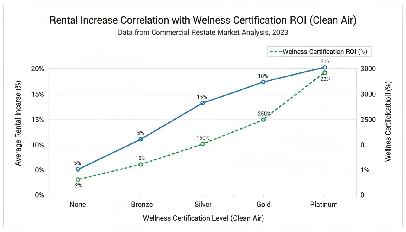 ROI of Clean Air Graph showing rental increase correlation with wellness certification