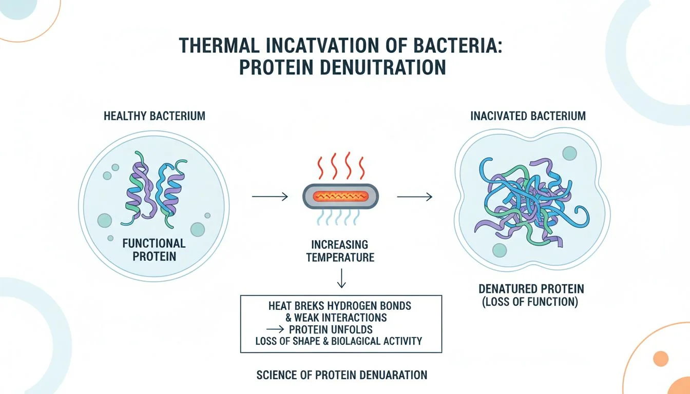 science of thermal inactivation diagram of protein denaturation in bacteria