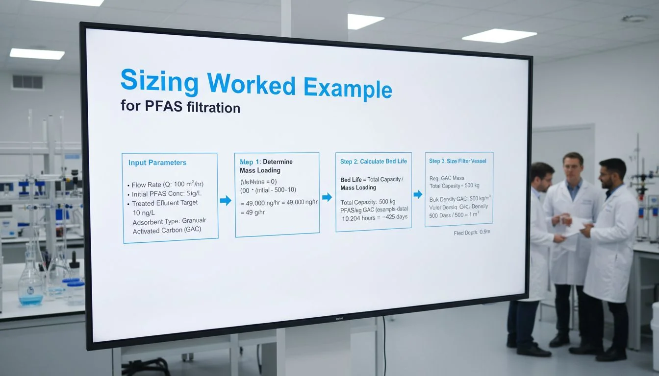 Sizing worked example for PFAS filtration