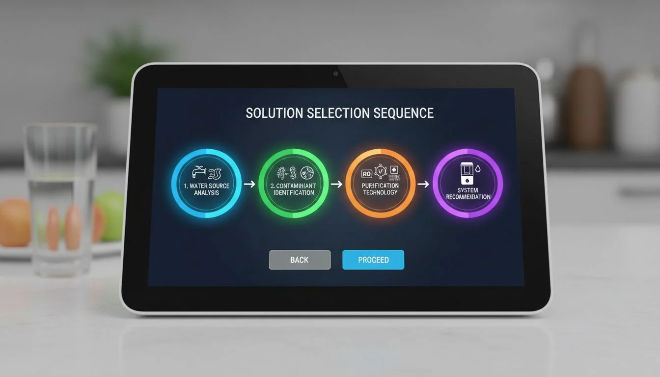 Solution Selection Sequence water purifier solution selection