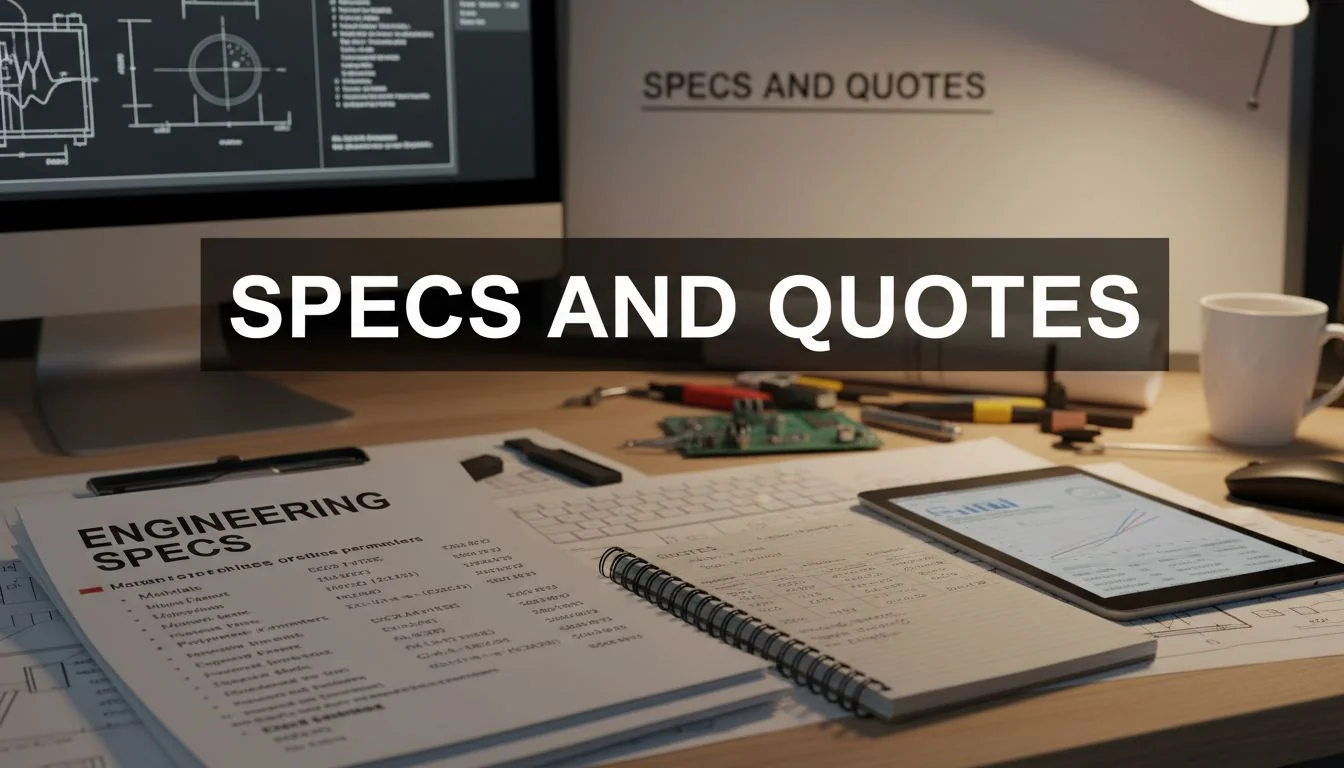 Specs and quotes Engineering specs and quotes