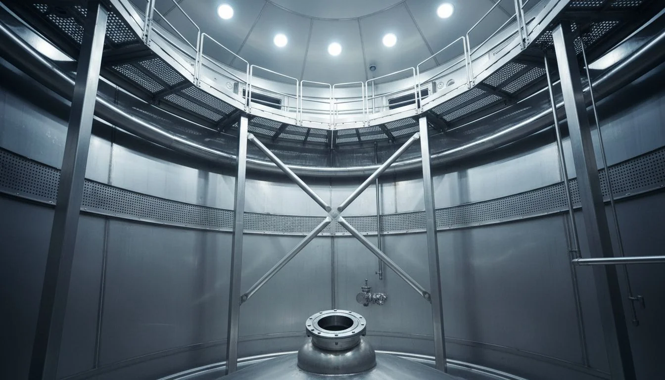 Stainless Steel Internal Components internal view of stainless steel water tanks