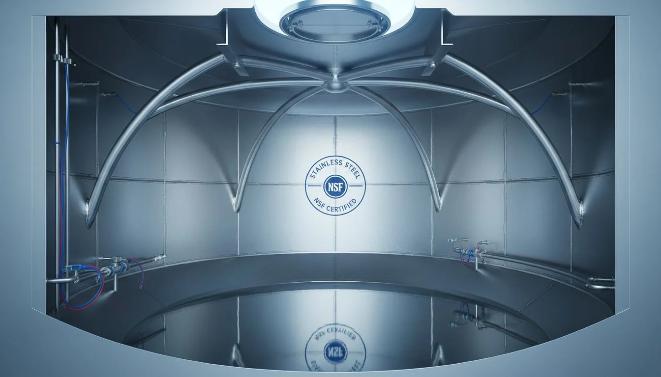 Stainless Steel Internal Hygiene stainless steel water tank internal view