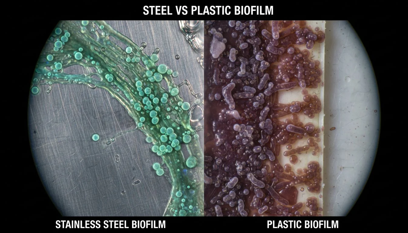 stainless steel vs plastic surface microscope