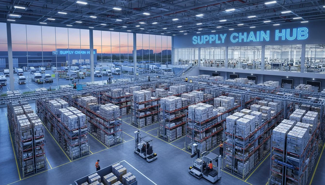 سلسلة التوريد supply chain factory warehouse