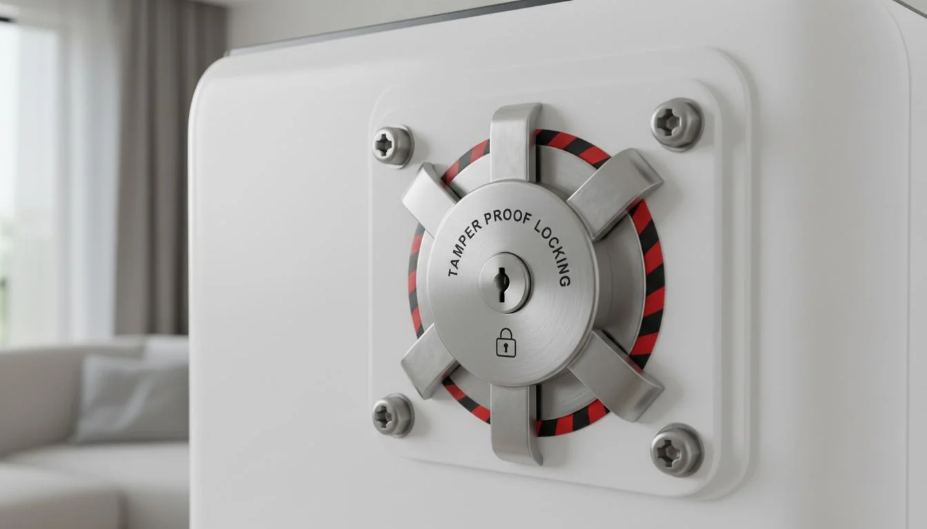 close up of locking mechanism on air purifier