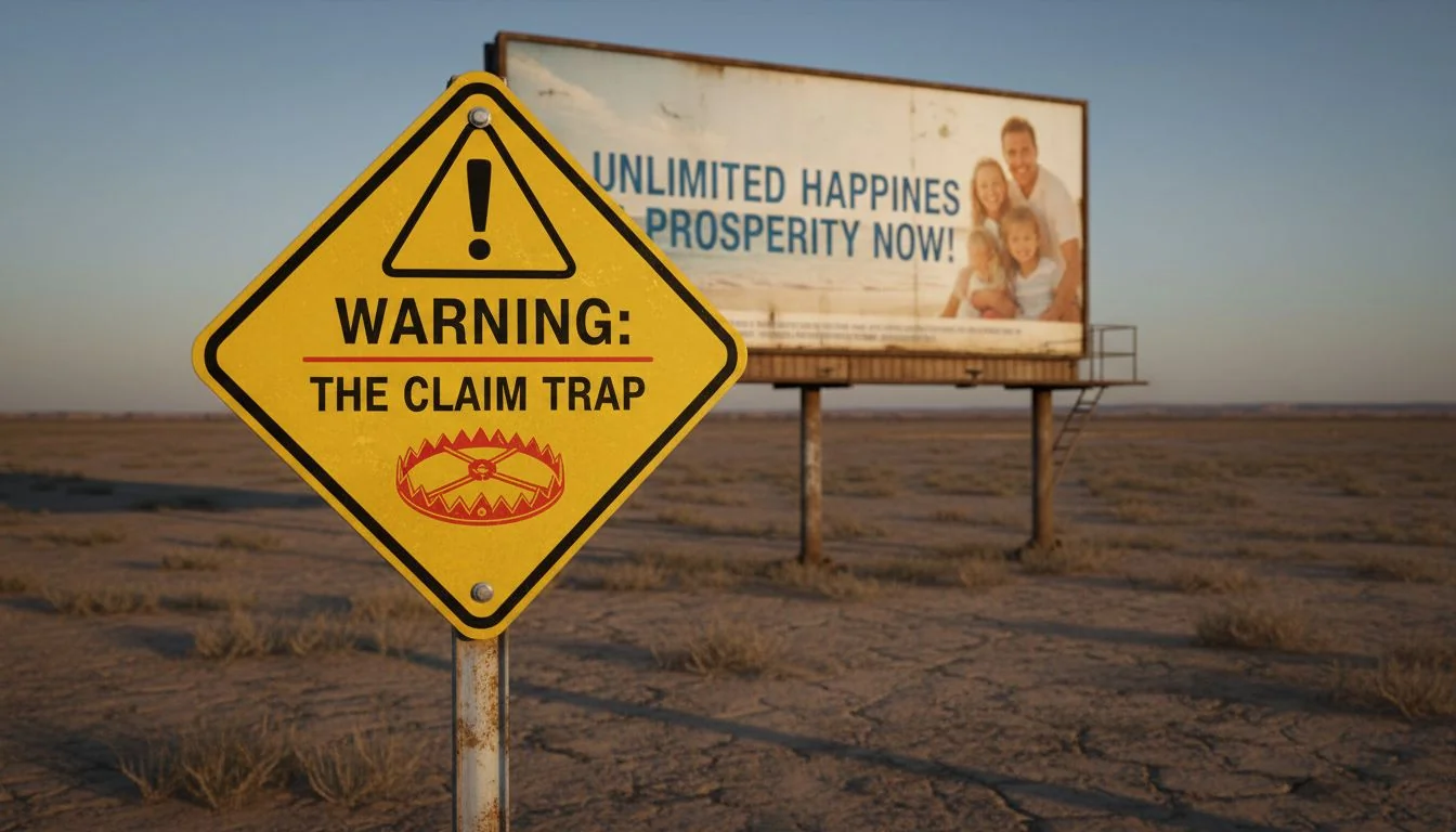 Warning sign over a marketing claim