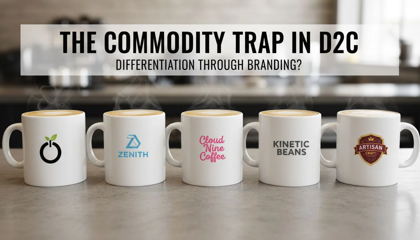 An image of multiple identical-looking products lined up, each with a different brand logo photoshopped on.