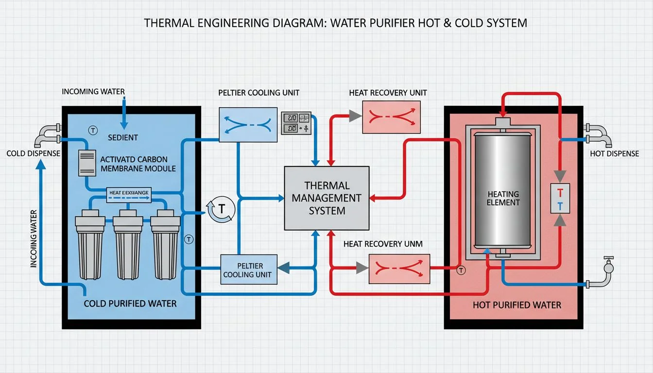 Thermal Engineering System thermal engineering diagram of water purifier hot and cold system