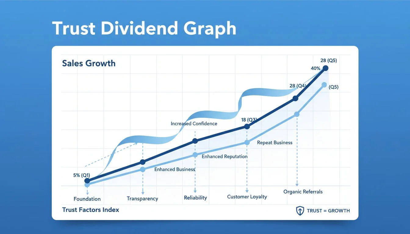 Trust Dividend Graph Graph showing sales growth linked to trust factors