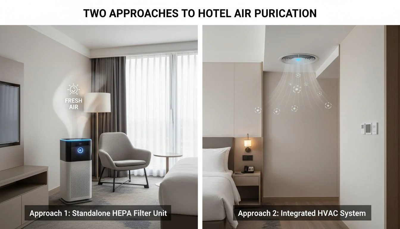 Two approaches to hotel air purification Two approaches to hotel air purification