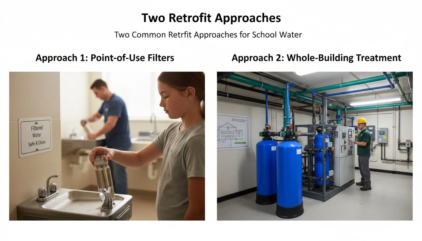 Two common retrofit approaches for school water