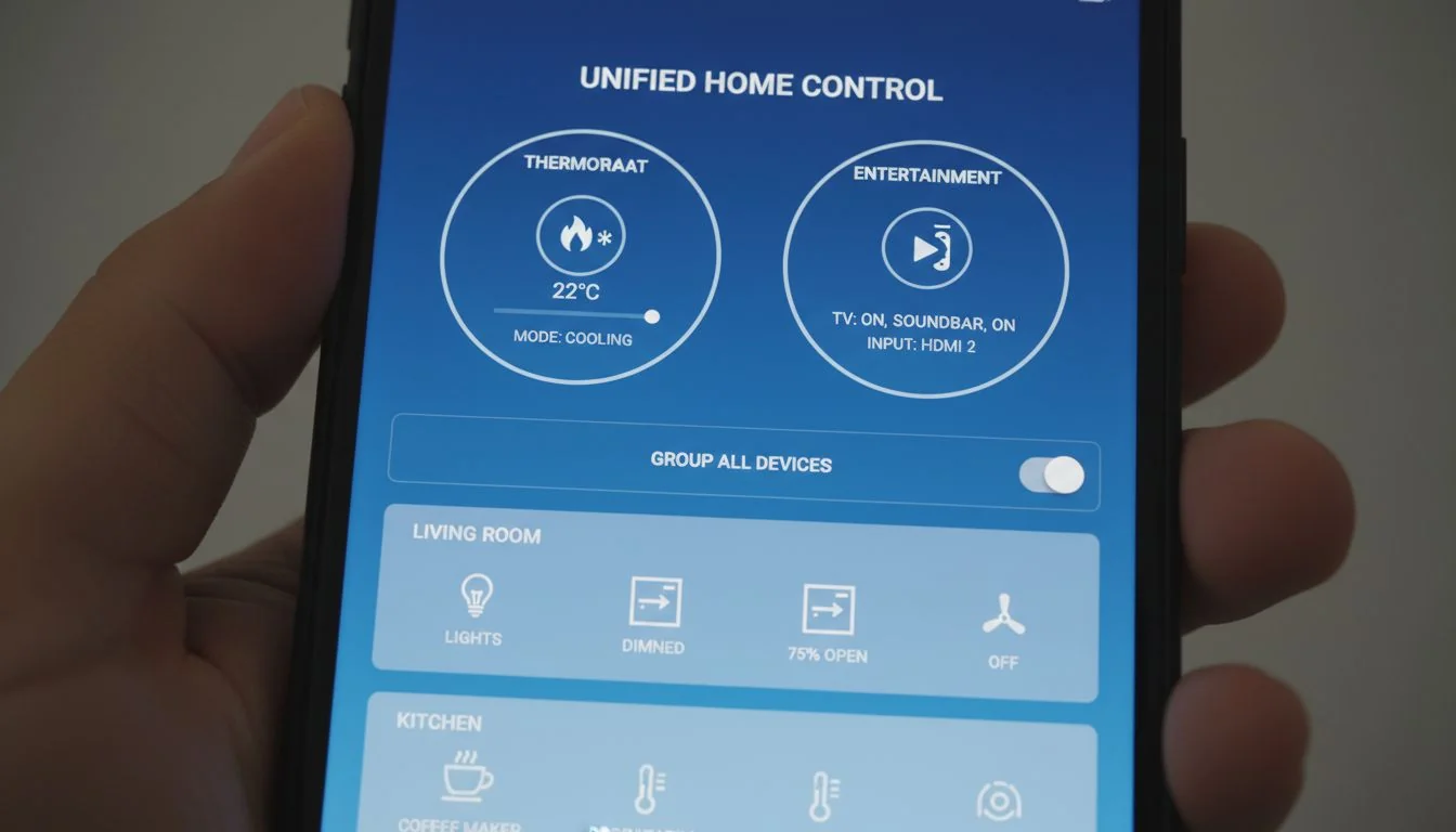 smartphone screen showing one app controlling both devices