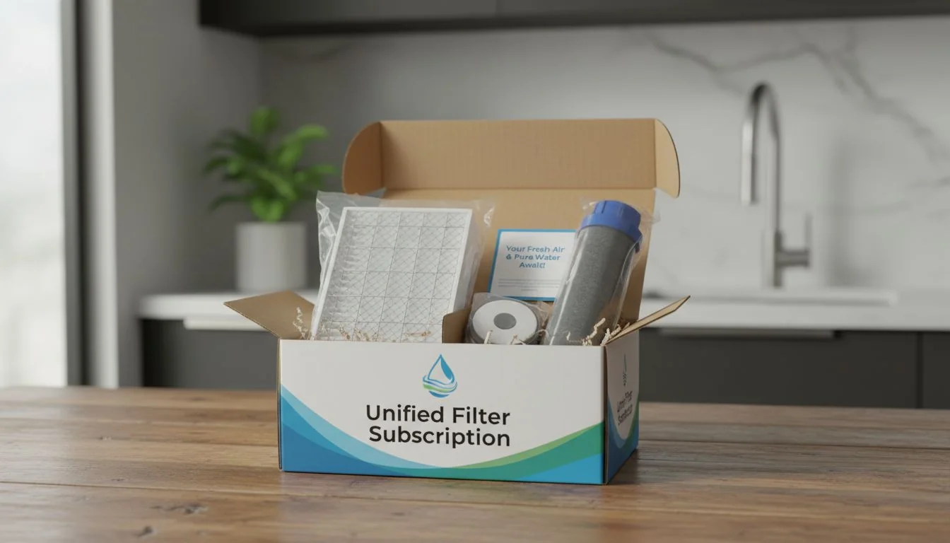 subscription box containing both air and water filters