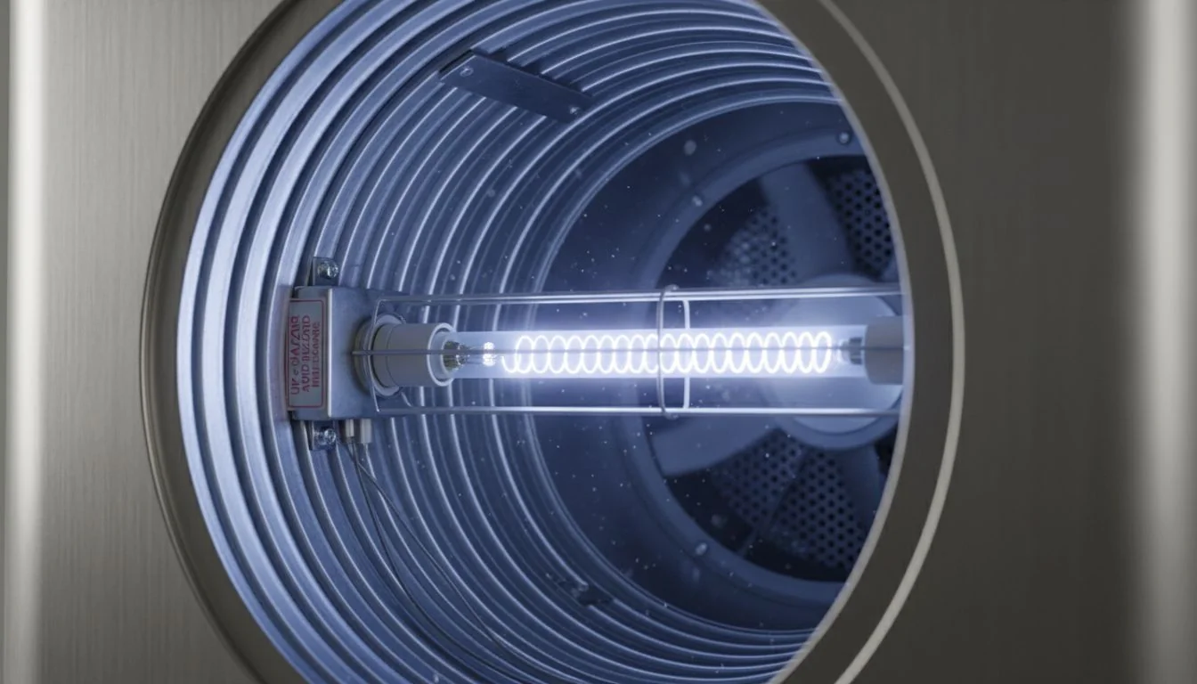 uv-c light bulb inside air purifier duct