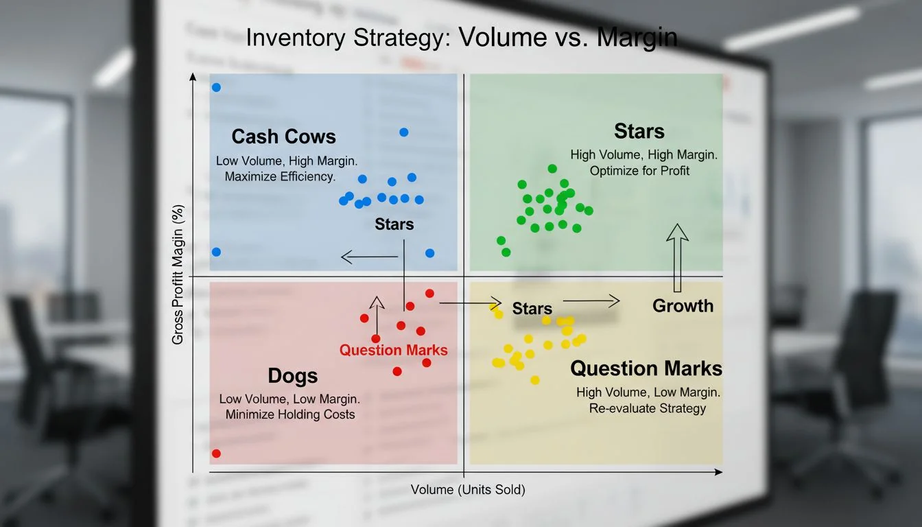 Volume vs Margin Strategy Graph Inventory Strategy Graph showing Volume vs Margin