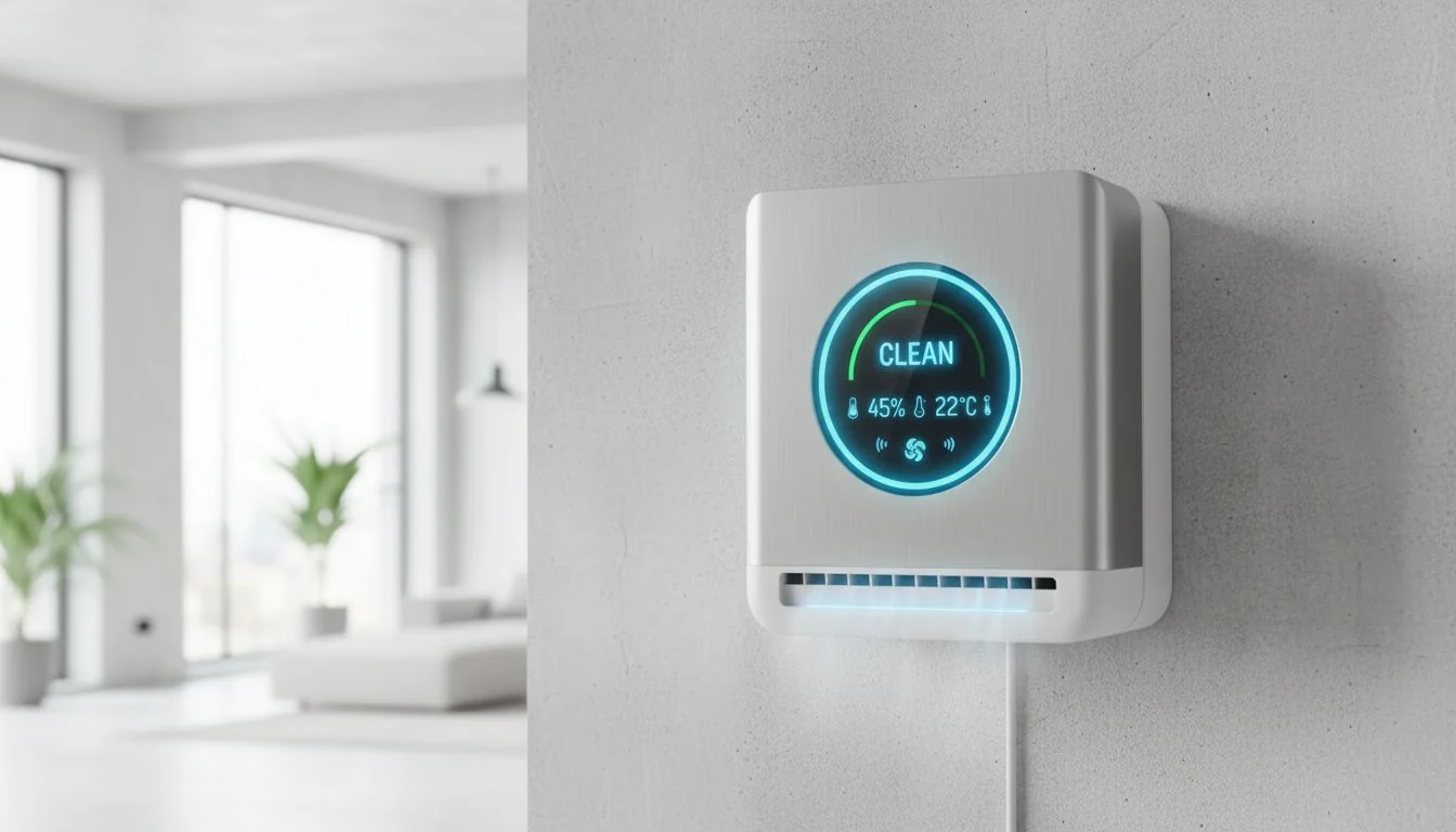 wall mounted air purifier with eye level screen