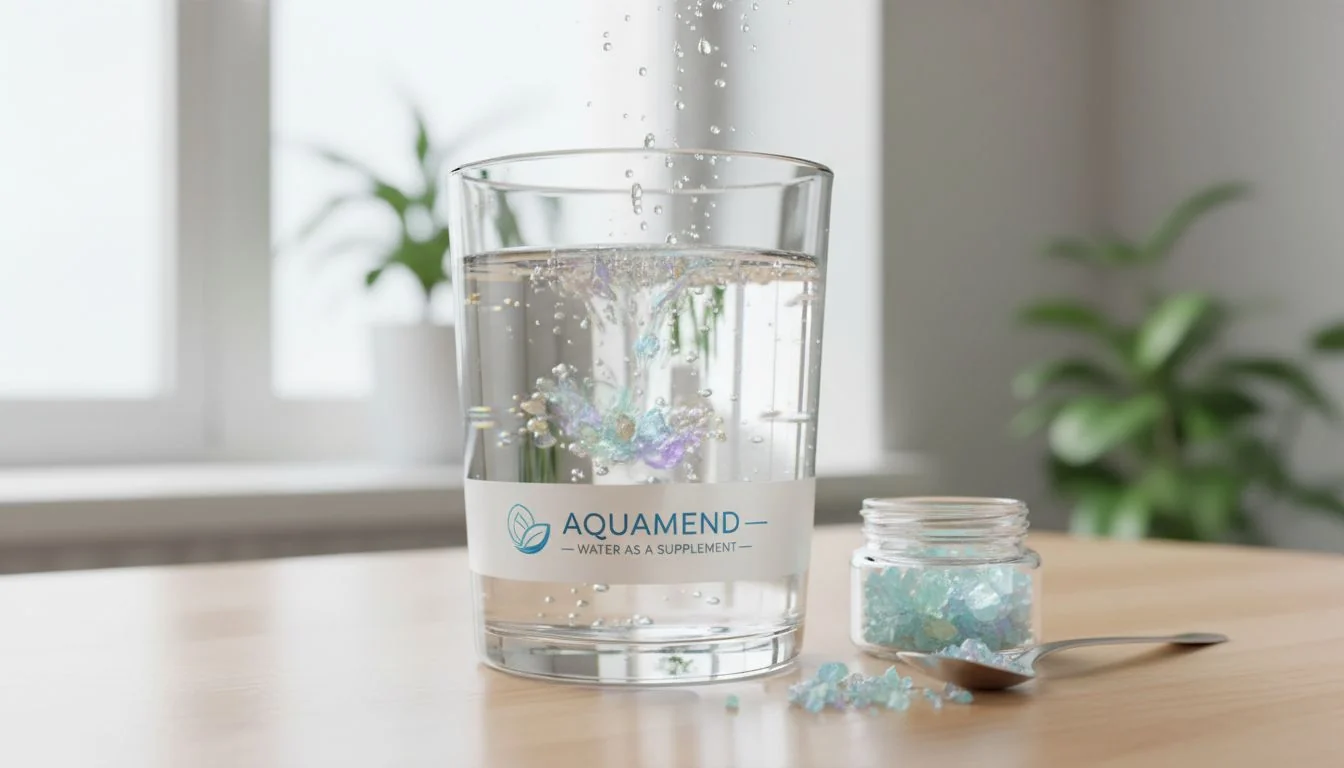 glass of water with minerals supplement concept