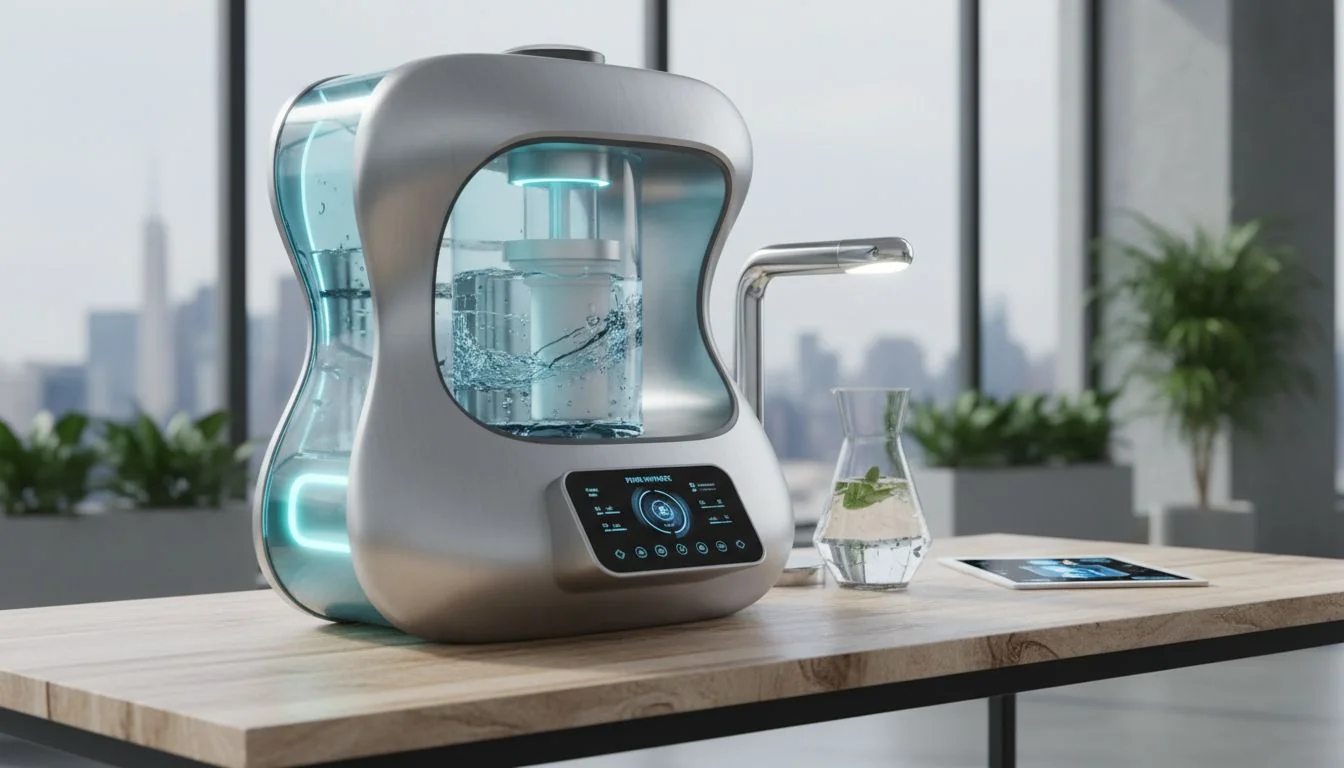 Water Purifier Design Water purifier design concept on a desk