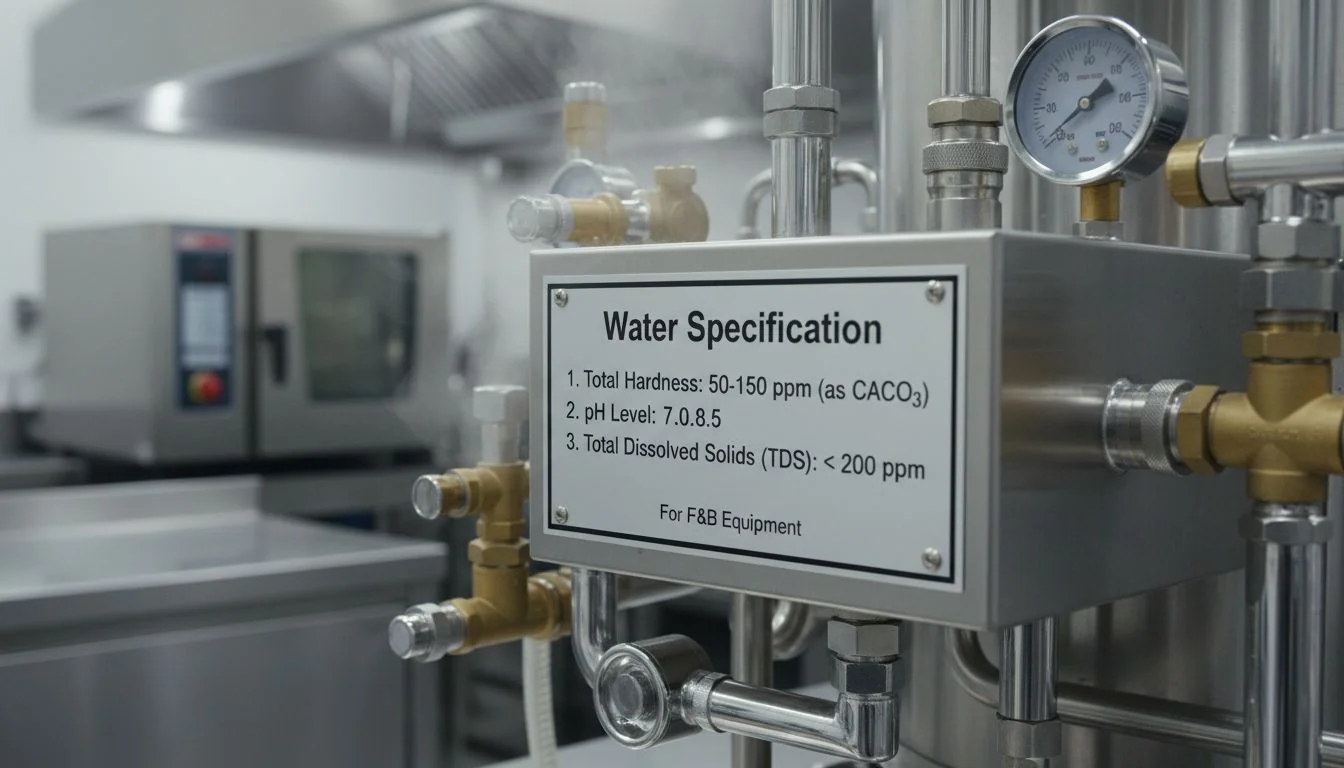 Water specification for F&B equipment