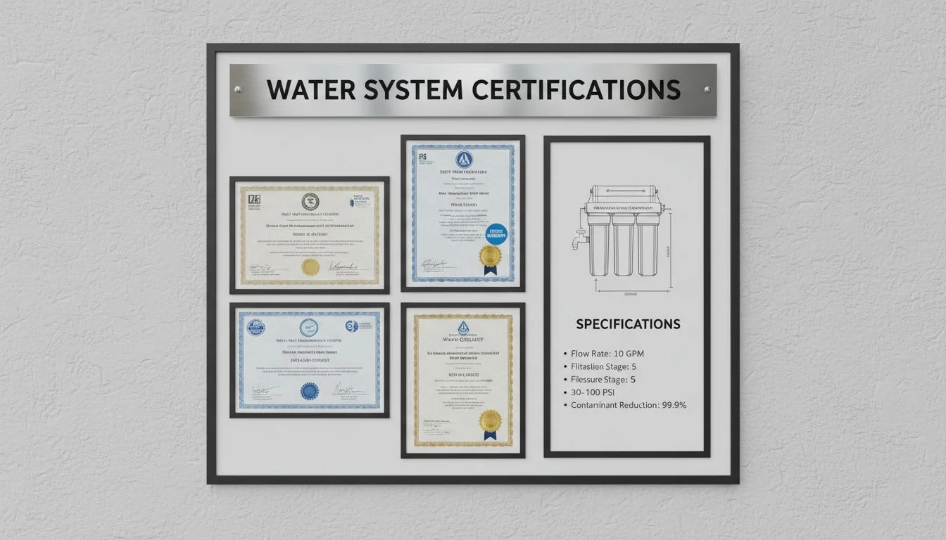 water system certifications specifications
